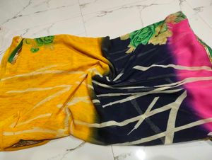 Colorful Floral Print Saree