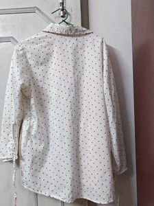 Polka Dots Printed Cute Women Shirt Tunic