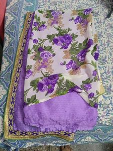 Beautiful Soft Saree With Dual Shade