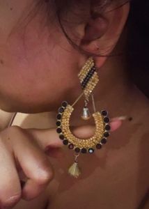 Statement Earrings (black and gold)