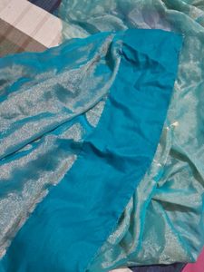 Elegant Blue  chiffon Saree