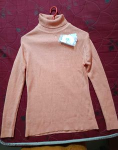 Peach Turtleneck Sweater