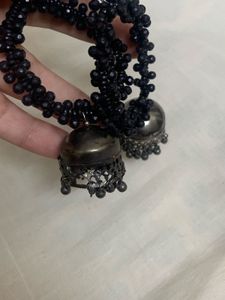 Black Jhumka Earrings