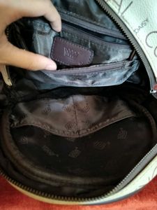 Coral Daisy Leather  Backpack /Sling Bag