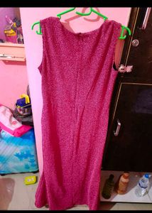 Pink Sparkle Slit Maxi Dress