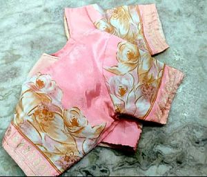 Pink color Pure Crape silk Blouse