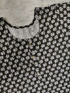 Printed Black Kurta🩷