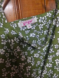Green Floral Sundress, with criss cross bac