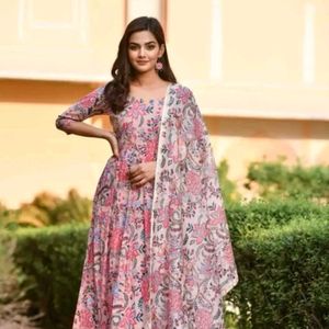Floral Anarkali Kurta Set
