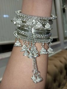Silver Oxidised Bangles One Set
