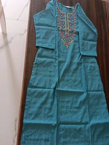 Teal Embroidered Kurta Set