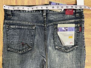 Outman Man Denim Wide Leg Blue Jeans