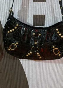 Black Embellished Shoulder Bag
