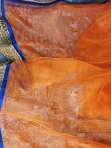 Blue &amp; Gold Embroidered Lehenga