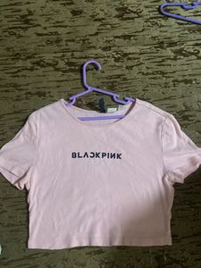 h&amp;m / black pink brand cropped tshirt