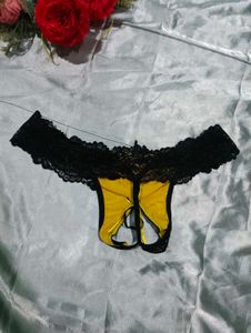 Black Lace Open Crotch Panty