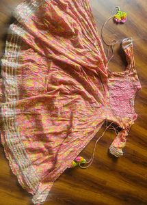 Pink Floral Kurta Set M size
