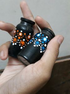 Handmade Mini Glass Bottle Manadala (One Piece)