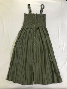 H&M Olive Green Button-Down Dress Bust34-36