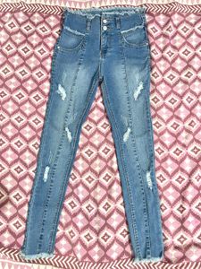 Distressed High-Waisted Jeans