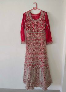 Gorgeous Red Embroidered Bridal gown