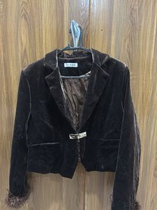 Velvet Cropped Blazer