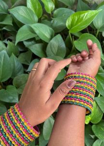 Multi Colour Valaikappu Bangle Set