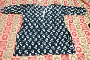 🖤Black Charm Printed Cotton Kurti – Everyday