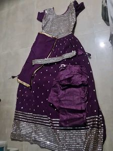 Purple Sequined Anarkali Suit