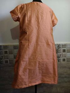 Branded Peach Embroidered Kurta XXL