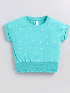 Aqua Polka Dot Crop Top