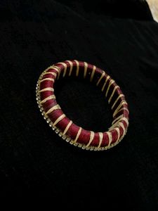 Maroon & Stone Thread Bangle