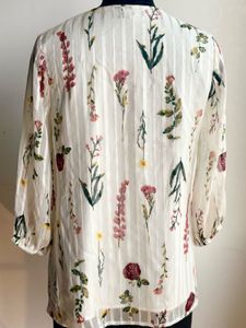 Organza Floral Print Top