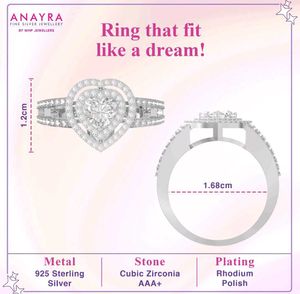 Real 925 Silver Heart Ring
