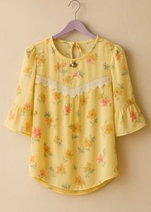 Floral A-line Top , Printed Fabric , Ethnic Wear