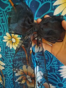 Sheer Black Bow Hair Clip