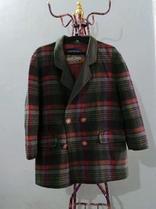Vintage Plaid Wool Blazer
