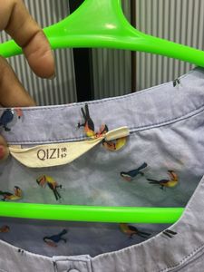 Bird Print Tunic Top