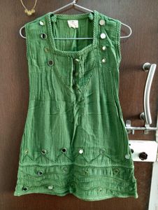 Green Dress with Mirror Detail