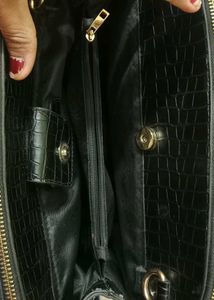 Milano Black &amp; White Satchel Bag