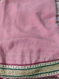 Pink Chiffon Saree Without Blouse