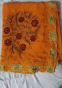 Elegant Orange Saree