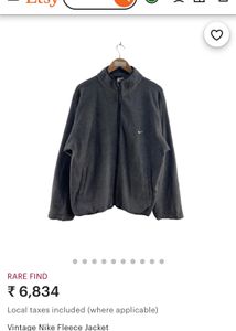 Nike Vintage Grey Zipup Fleece Jacket