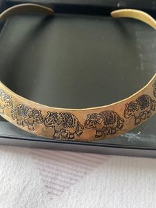 Golden Elephant Engraved Choker Necklace
