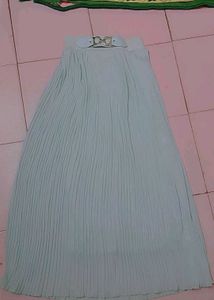 Mint Pleated Midi Skirt