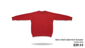 Red Cable-Knit Sweater