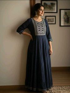 Navy blue sequin anarkali 💕