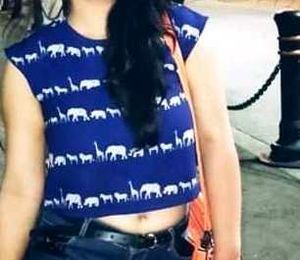 Blue Animal Print Top