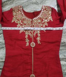 Red Kurta With Beautiful Embroidery