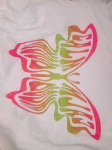 Women White T Shirt With A Beautiful  Butterfly
